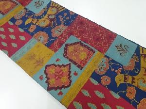 リサイクル　花鳥模様織出し袋帯